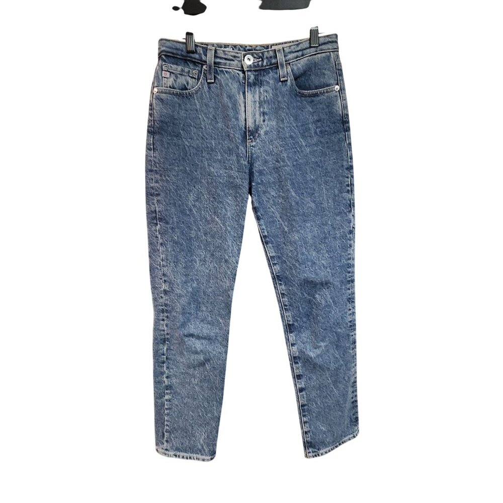AG Adriano Goldschmied Isabelle High-Rise Straight Crop Jeans 25R Blue Denim Con
